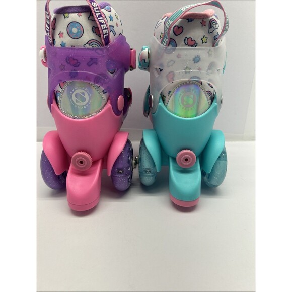SULIFEEL Rainbow Hearts Adjustable Size XS 9-10 EU 25-28 Girl Roller Skates New - Picture 6 of 14